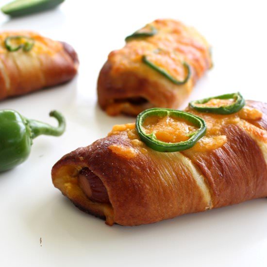 Jalapeno Popper Pretzel Dogs - Recipe photo by chocolatewithgrace
