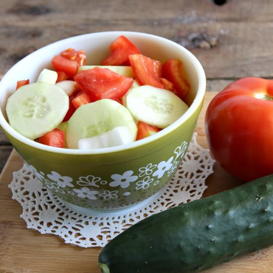 Cucumber Tomato and Onion Salad - Recipe photo by Purely Katie