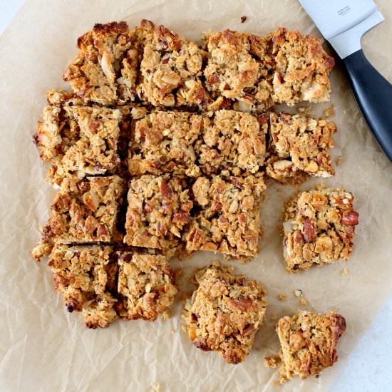 Almond Coconut Oat Bars - Recipe photo by the wheatless kitchen