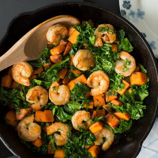 Sweet Potato, Kale and Shrimp - Recipe photo by PrimaveraKitchen
