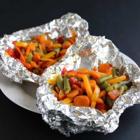 Foil Wrapped Grilled Vegetables - Recipe photo by Vegan In The Freezer
