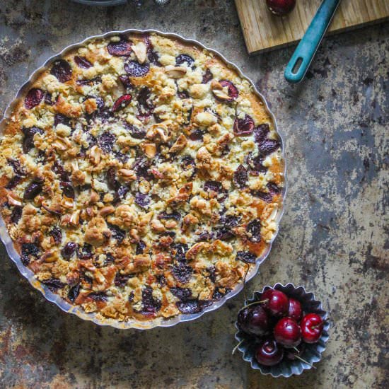 Cherry Cashew Nut Streusel Cake - Recipe photo by sugaretal