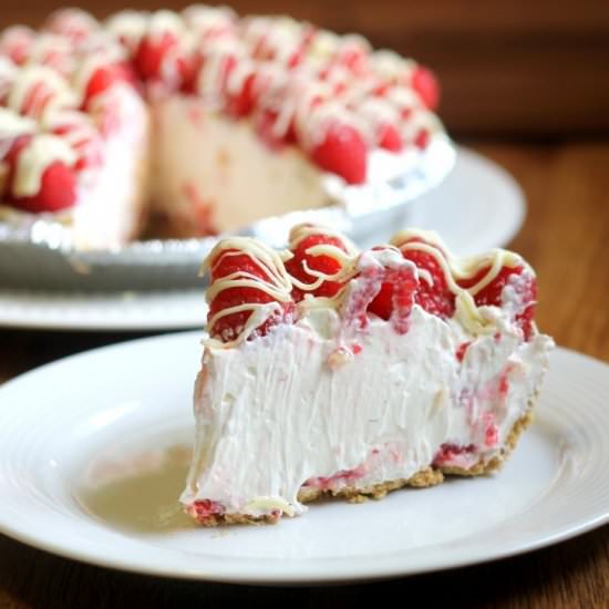 Raspberry White Chocolate Pie - Recipe photo by bakerita