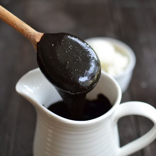 Chocolate Peanut Butter Sauce - Recipe photo by thewellflouredkitchen