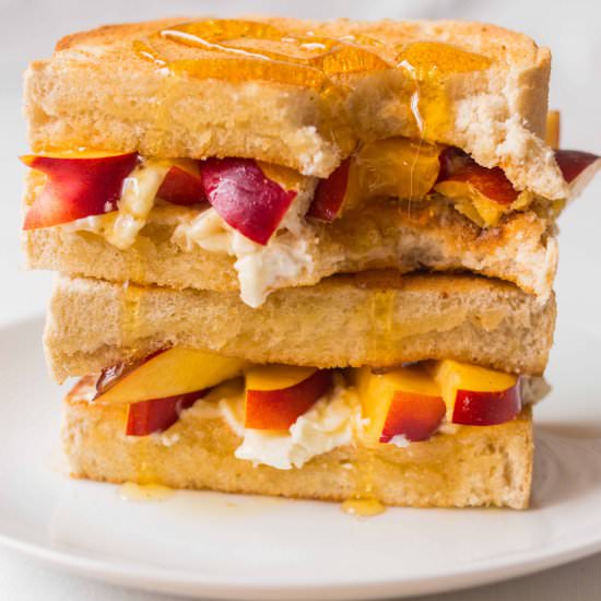 CreamCheese Nectarine Honey Toastie - Recipe photo by KitchenSanctuary