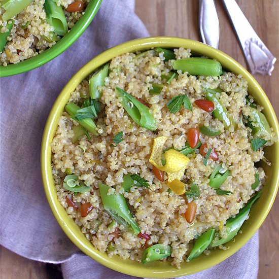 Warm Quinoa Salad - Recipe photo by Deliciously Declassified