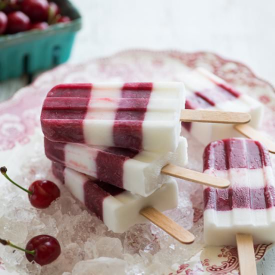 Cherry & Coconut Milk Popsicles - Recipe photo by White On Rice Couple