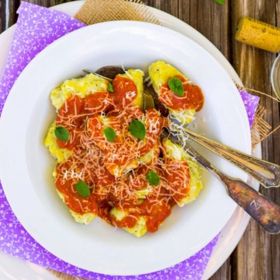Basil & Sweet Corn Gnudi - Recipe photo by She Likes Food