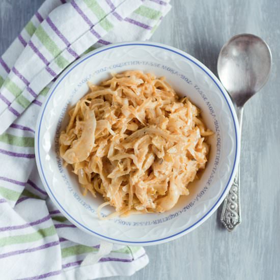 Leek and Cabbage with Coconut Milk - Recipe photo by MagdasCauldron