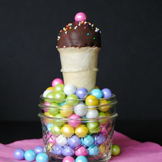 Mini Ice Cream Cone Cake Pops - Recipe photo by shakentogether