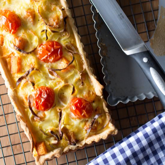 Pumpkin and leek tart - Recipe photo by Grab Your Spork