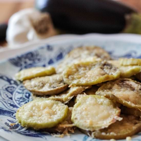 Eggplant Parmesan Chips - Recipe photo by LaurendaMarie