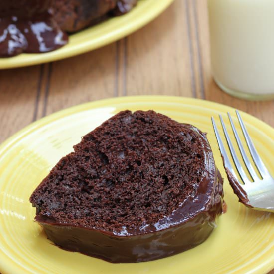 Chocolate Sour Cream Bundt Cake - Recipe photo by thesemisweetsisters