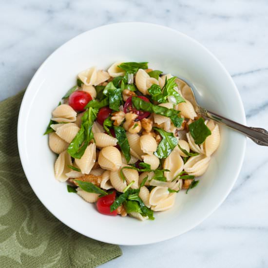 Spinach and Walnut Pasta Salad - Recipe photo by petitepanini