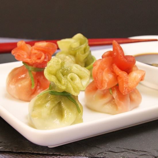 Spinach & Beet Wrapper Dumplings - Recipe photo by PopandWok