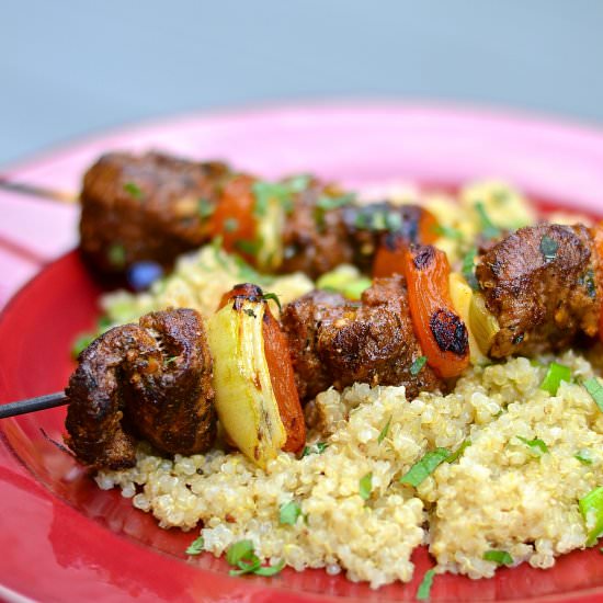 Spicy Moroccan Style Lamb Skewers - Recipe photo by Catherine Cuisine