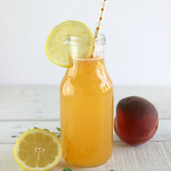 Freshly Squeezed Peach Lemonade - Recipe photo by Purely Katie