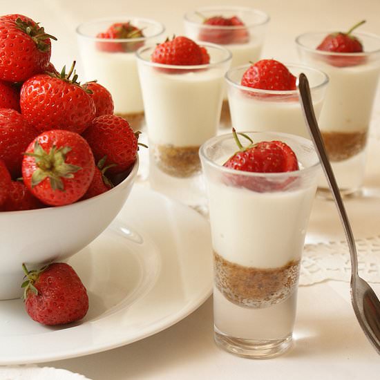 Shot Glass Strawberry Cheesecake - Recipe photo by Bong Appetite