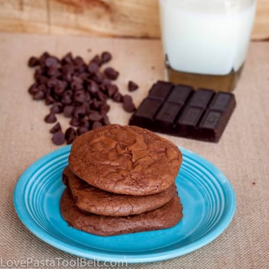 Chewy Brownie Cookies - Recipe photo by LovePastaBlog