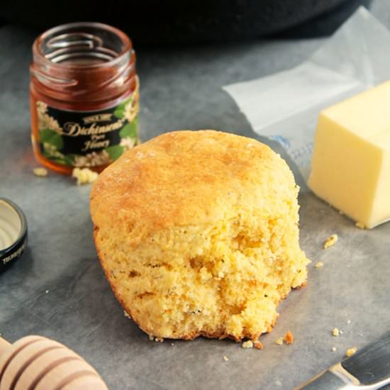 Skillet Herbed Cornbread Biscuits - Recipe photo by lifeasastrawberry