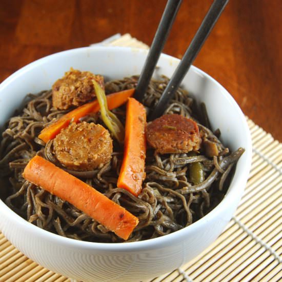 Black Bean Noodles in Orange Sauce - Recipe photo by HolyCowVegan