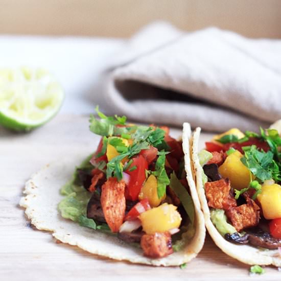 Sweet Potato & Mushroom Tacos - Recipe photo by FigandHoney
