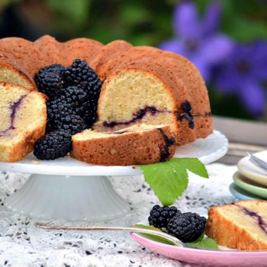 Lemon Blackberry Pound Cake - Recipe photo by Pure Grace Farms