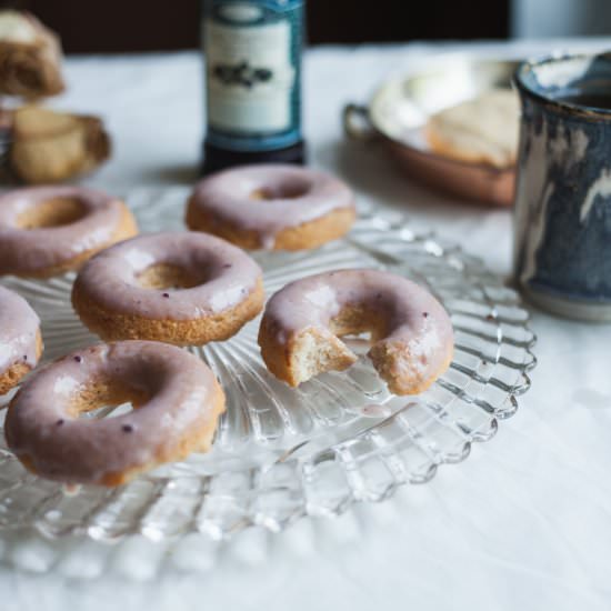 Black Raspberry Iced Cake Donuts - Recipe photo by frolic chocolate