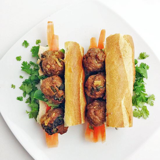 BahnMi Meatball Sub - Recipe photo by ieatthereforeicook