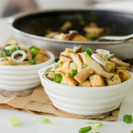 Miso-Shiitake Mushroom Tofu - Recipe photo by prettylittledishes
