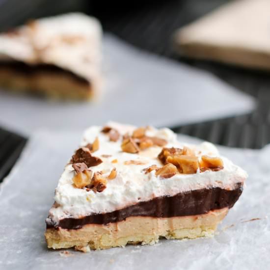 4 Layer Peanut Butter Chocolate Pie - Recipe photo by FashionEdible