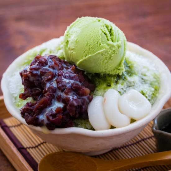 Green Tea Shaved Ice - Recipe photo by Just One Cookbook