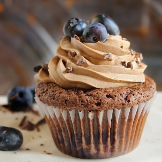 Chocolate Blueberry Cupcakes - Recipe photo by Confectionalism