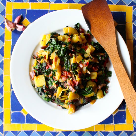 Blitva – Garlic Chard and Potatoes - Recipe photo by borrowedsalt