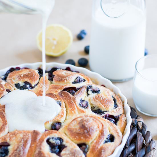 Blueberry Lemon Sticky Buns - Recipe photo by Delights of Culinaria