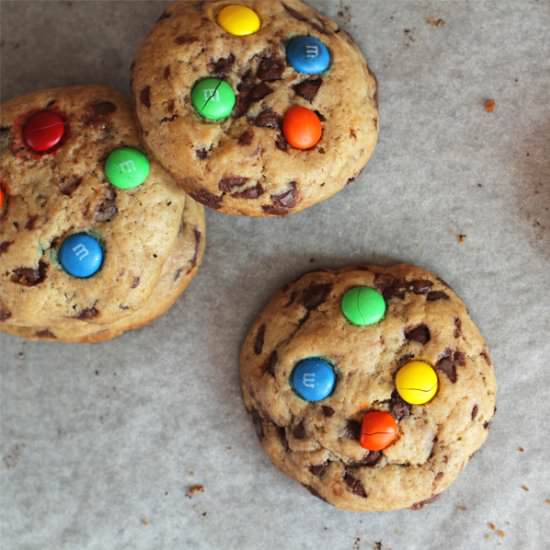 M&M Choco Chip Cookies - Recipe photo by the tummy train
