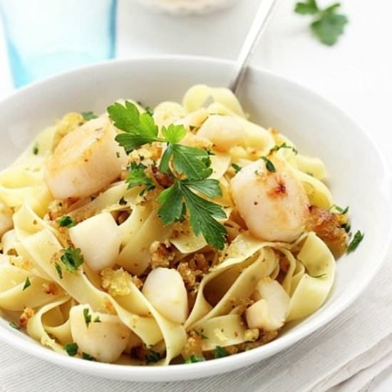 Tagliatelle con Saint Jacques - Recipe photo by momi