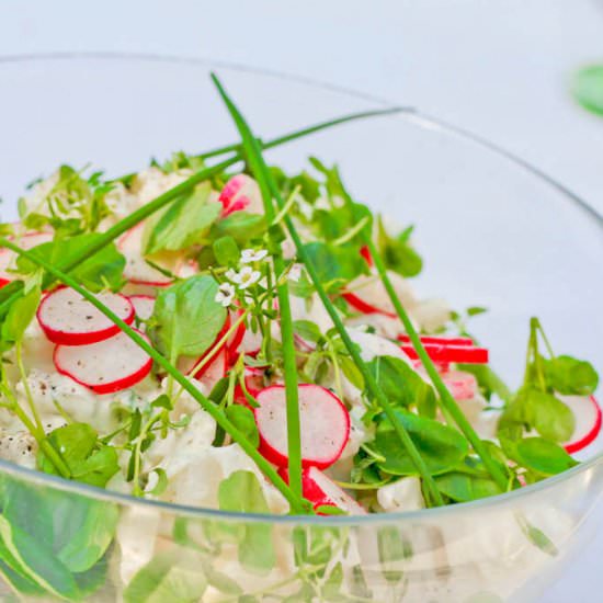 Creamy cauliflower salad - Recipe photo by Ravfood