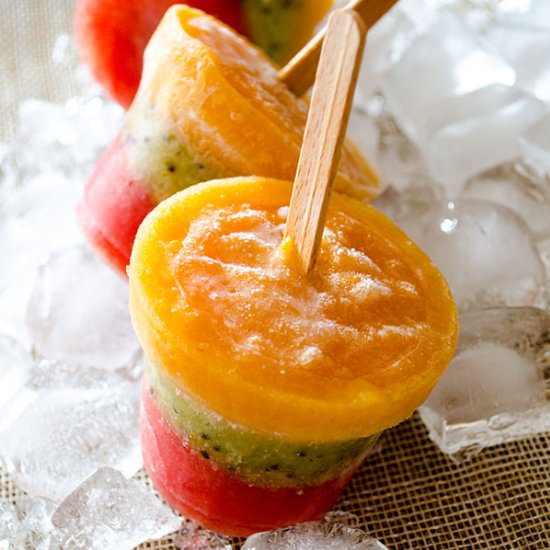 Peach Kiwi Watermelon Pops - Recipe photo by giverecipe
