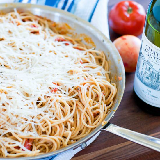 Pasta with Fresh Tomato Sauce - Recipe photo by Delights of Culinaria