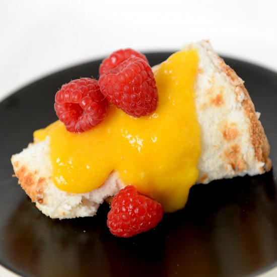 Summery Angel Food Cake - Recipe photo by winedinewander