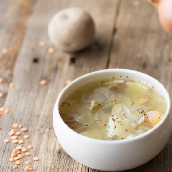 Easy Red Lentil Potato Soup - Recipe photo by purehozho1