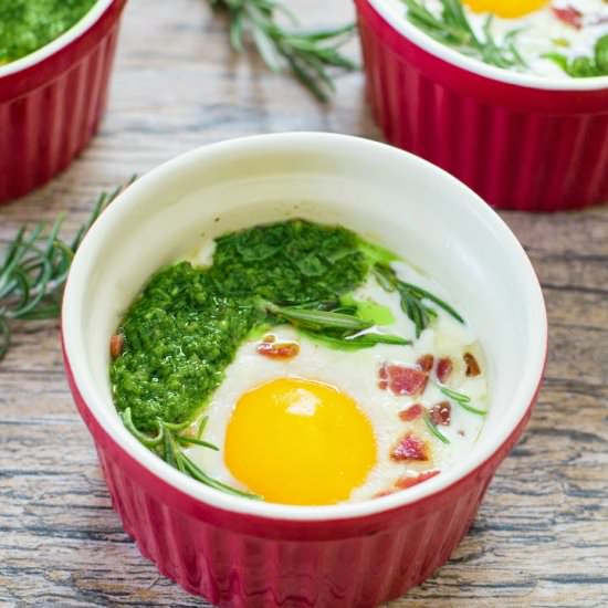 Eggs en Cocotte - Recipe photo by kirbie