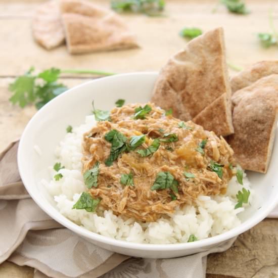 BBQ Peach Pulled Chicken - Recipe photo by Running to the Kitchen