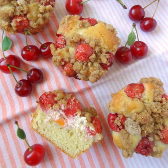 Tart Cherry Cream Cheese Muffins - Recipe photo by PutOnYourCakePants