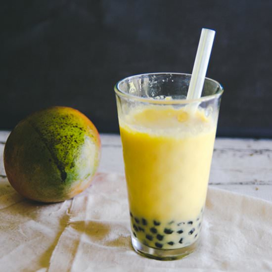 Mango Black Tea Smoothie with Boba - Recipe photo by TiffanyBee
