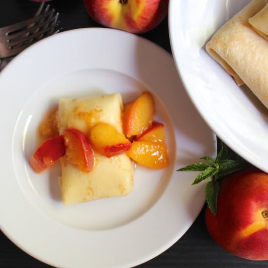 Hot Buttered Peach Blintzes - Recipe photo by LocalSavour