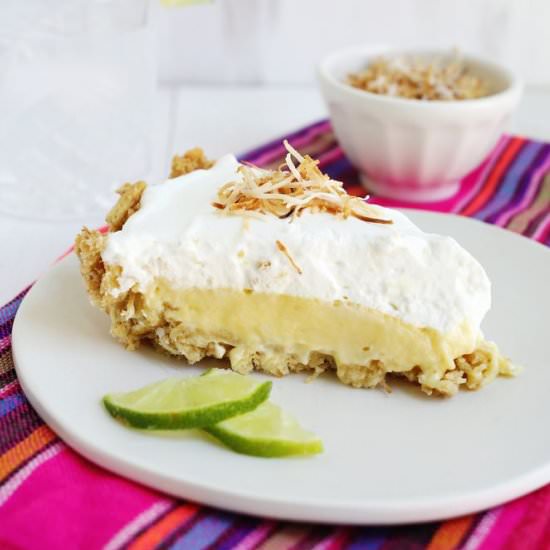 Easy Coconut Lime Pie - Recipe photo by abeautifulmessblog