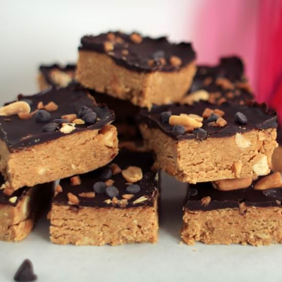 Guilt-Free Peanut Butter Squares - Recipe photo by Summer Bakes