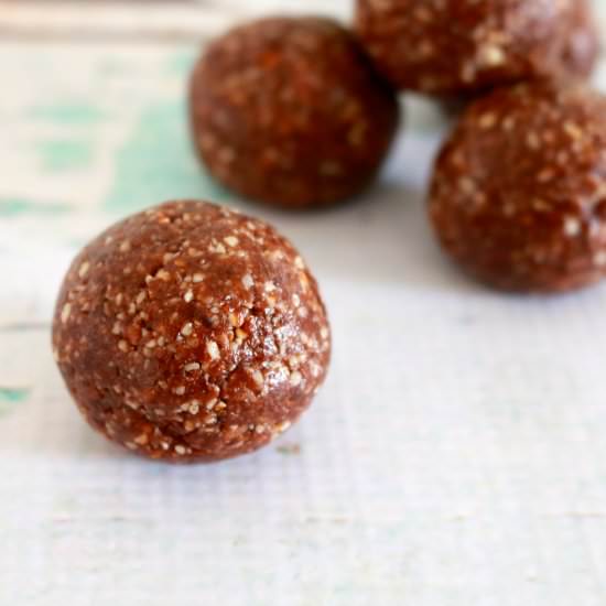 Peanut Butter Brownie Bliss Balls - Recipe photo by bakeplaysmile